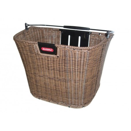 KLICKfix Front wheel basket Structura 35x26x25cm plaited without adapter 16 ltr brown