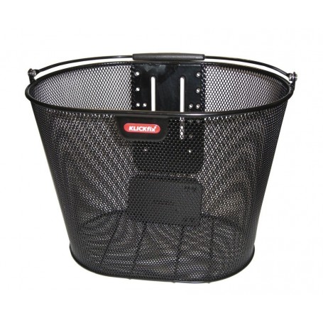KLICKfix Front wheel basket Oval Plus 35x30x26cm close meshed without adapter black