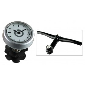BY.SCHULZ Ahead cap with analogue clock with screw socket 1 1/8 inch silver