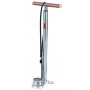 Foot pump Airfish with wooden handle 700mm long with pressure gauge steel chromed