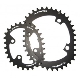 Osymetric Chainring kit 104/64 Standard Double 38/28 teeth black PCD 104mm