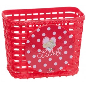 Handlebar basket Lillebi plastic motif red, B195xH105xT150mm