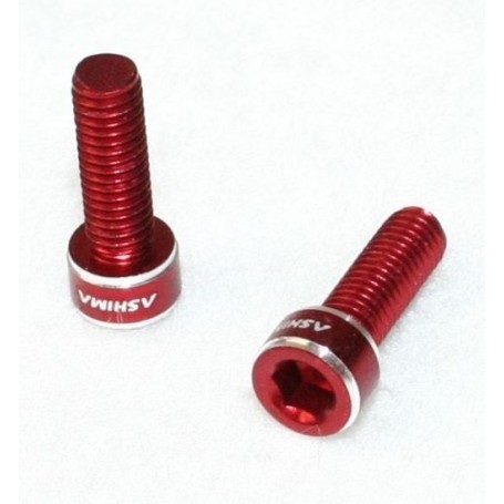 Ashima fixing screws for Bottle holder Alu red 2 pieces