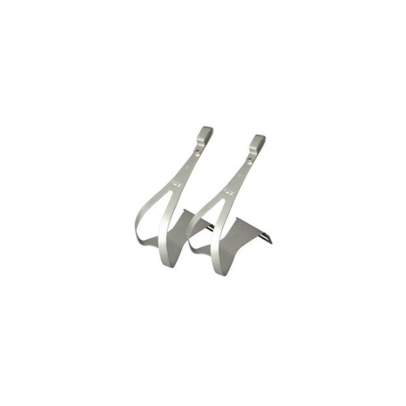 MKS Pedalhaken Aluminium, silber 'NJS toe clip Super, light alloy', Größe L